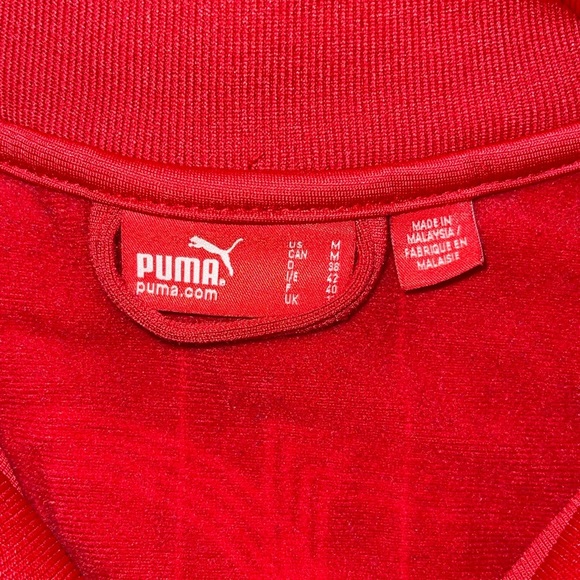 Puma 90’s Red & White Pinstripe Track Jacket # 10 | Size Medium - Picture 3 of 3